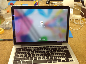 macbookpro retina 画面修理後